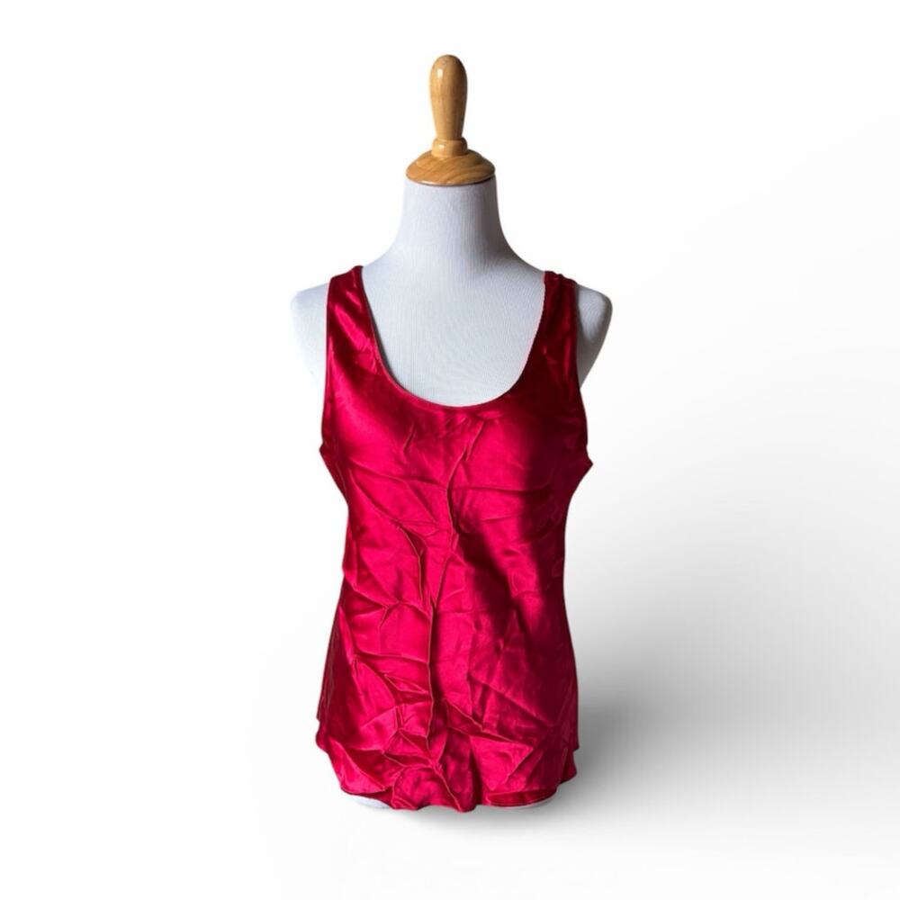 Neiman Marcus 100% Silk Red Sleevless Tank Top Blouse- Size Large
